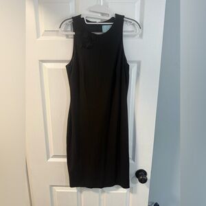 CeCe - Black Midi Dress with Floral Accents - Size 6